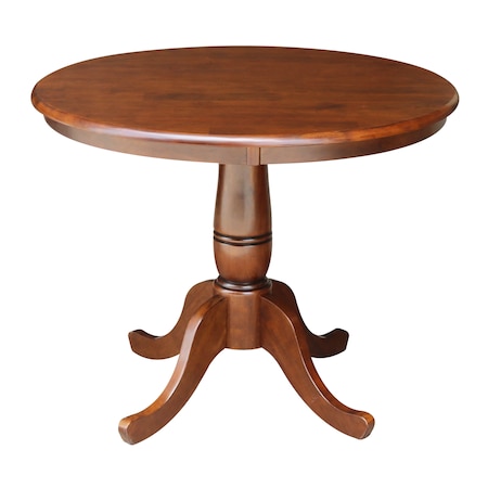 International Concepts Round 36 in Round Top Pedestal Table, 28.9 inH, Espresso, 36 W, 36 L, 29.1 in H, Wood, Espresso K581-36RT